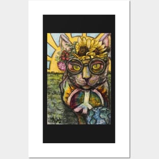 Peace, love, and happy hippy kitty Posters and Art